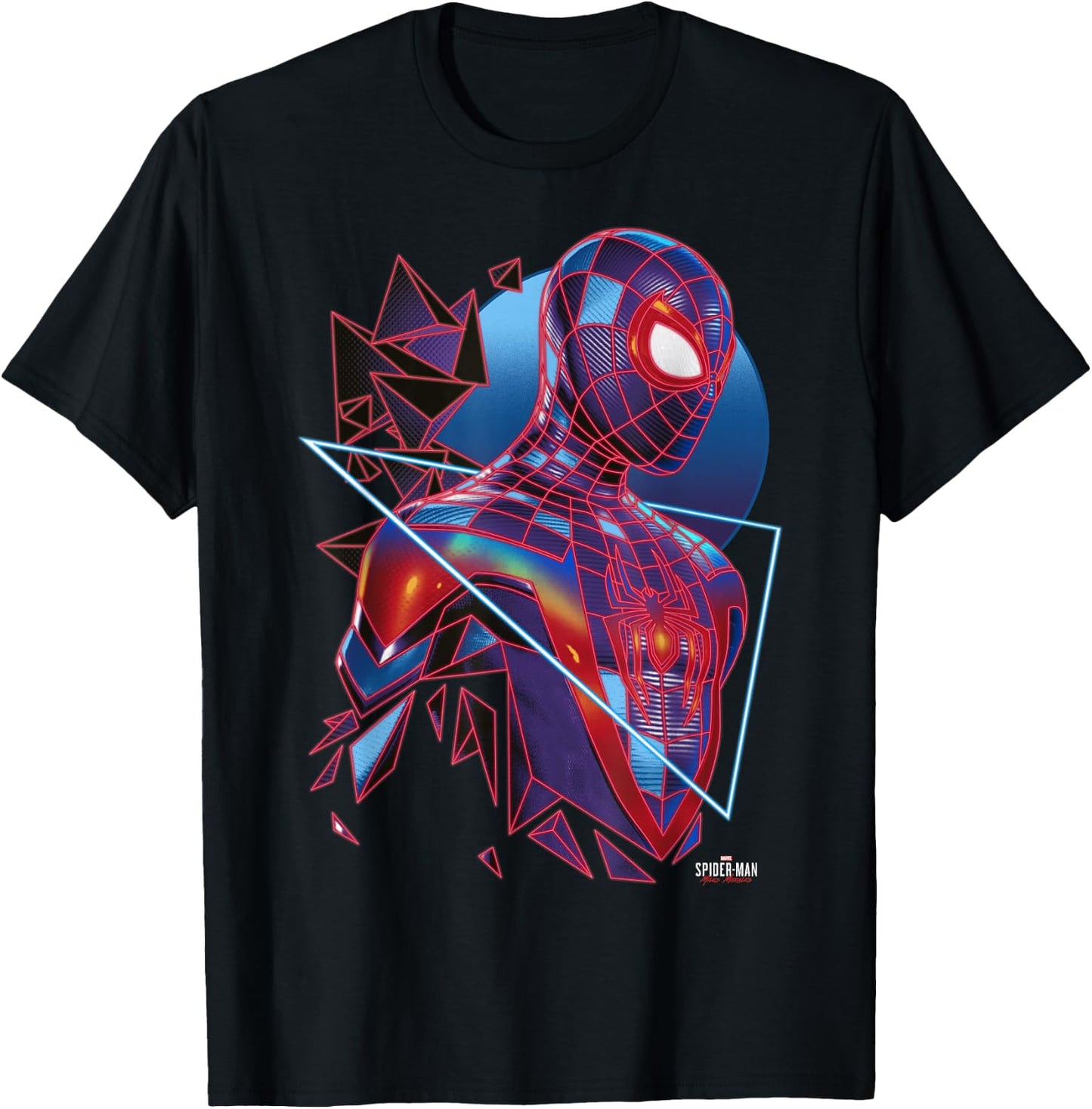 Marvel Spider-Man: Miles Morales Shattered Portrait T-Shirt - T-Shirt | Black