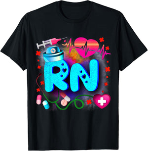 Registered Nurse RN - Tie Dye Registered Nurse Funny RN T-Shirt - T-Shirt | Black