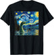 Loch Ness Monster in Starry Night Van Gogh Style Nessie T-Shirt - T-Shirt | Black
