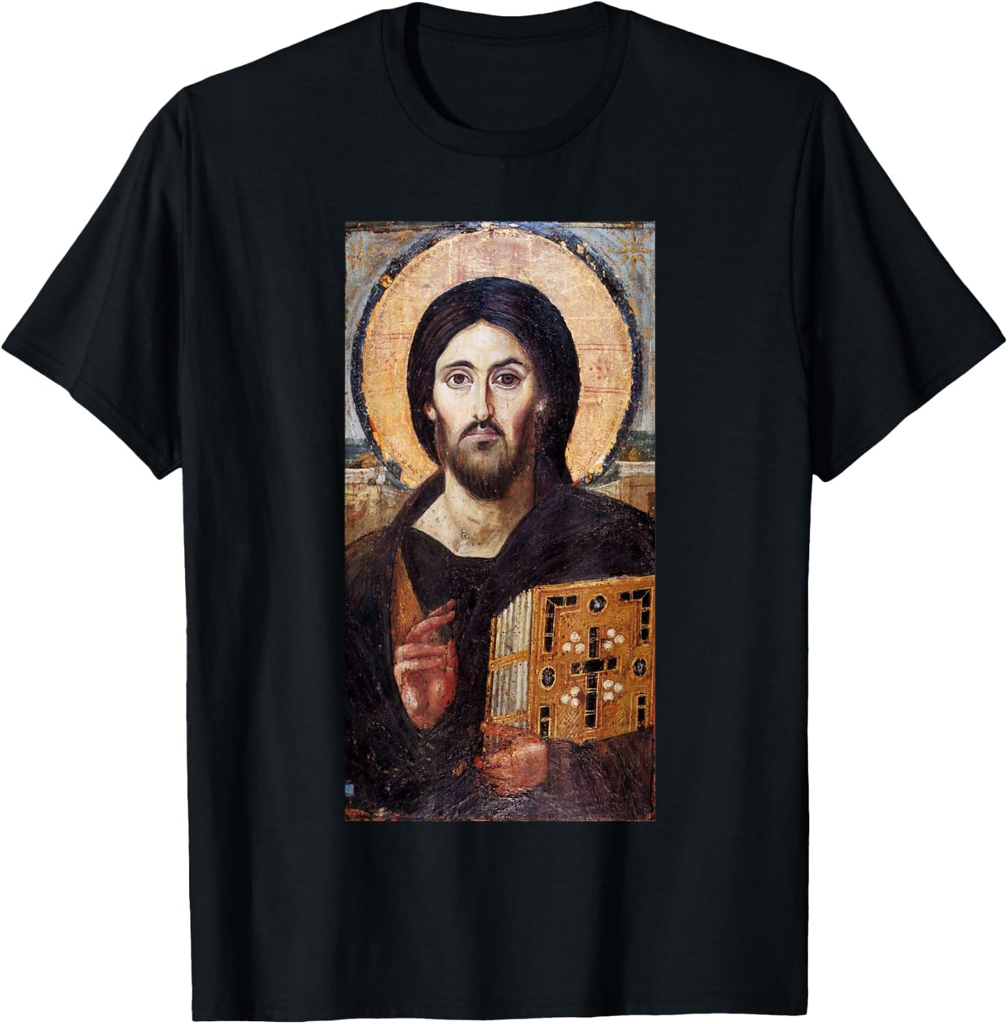 Jesus Christ Pantocrator Sinai Orthodox Christian Icon Gifts T-Shirt - T-Shirt | Black