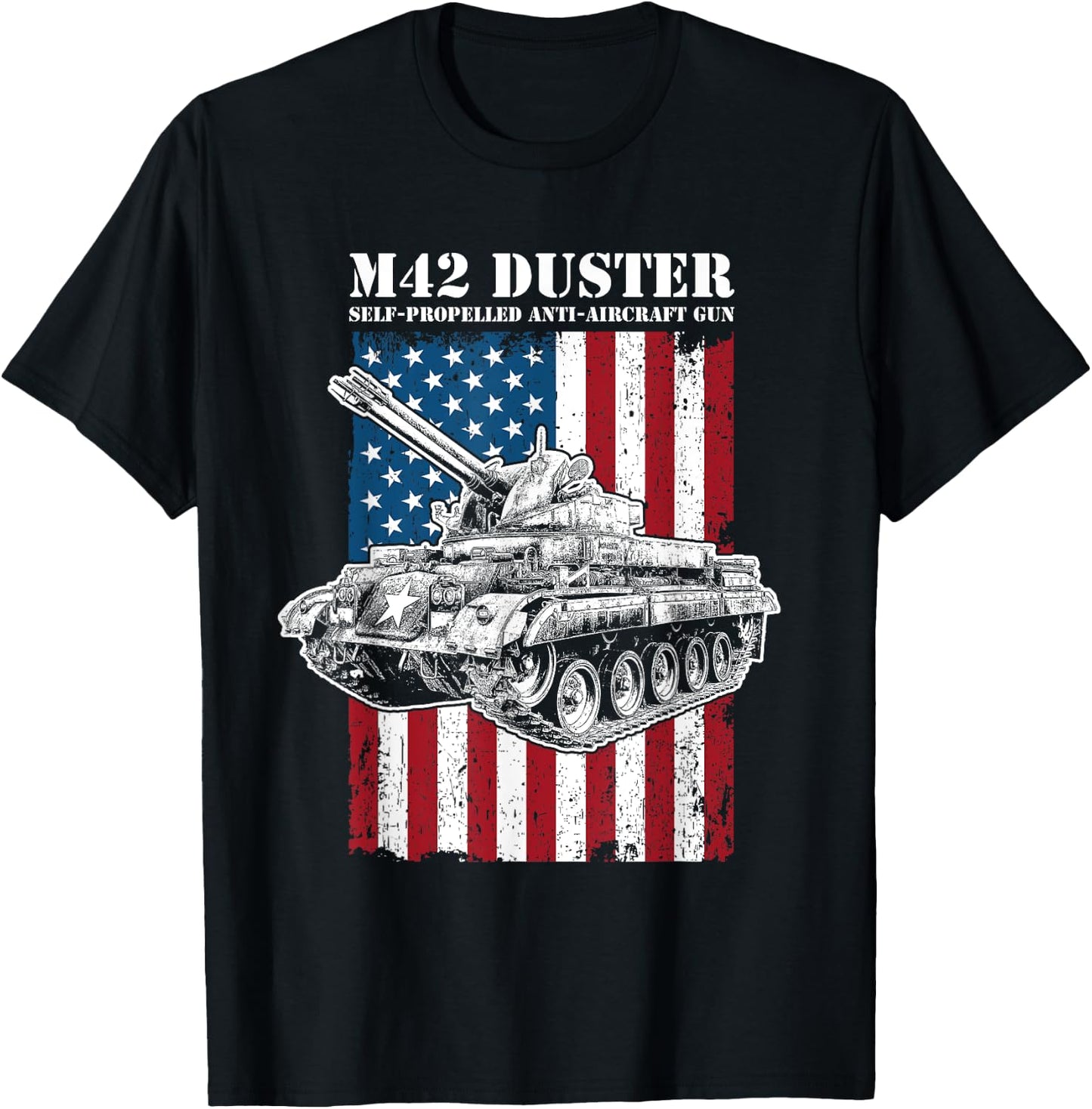 M42 Duster Self-Propelled Anti-Aircraft Gun T-Shirt - T-Shirt | Black