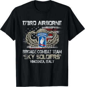 173rd Airborne Brigade Combat Team U.S Flag Veteran Gift Men T-Shirt - T-Shirt | Black