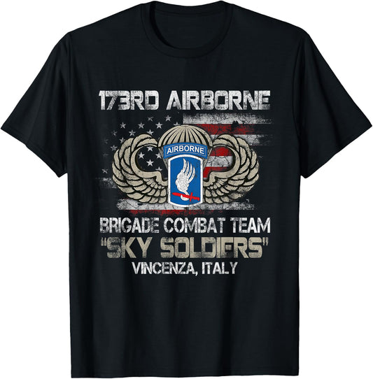 173rd Airborne Brigade Combat Team U.S Flag Veteran Gift Men T-Shirt - T-Shirt | Black