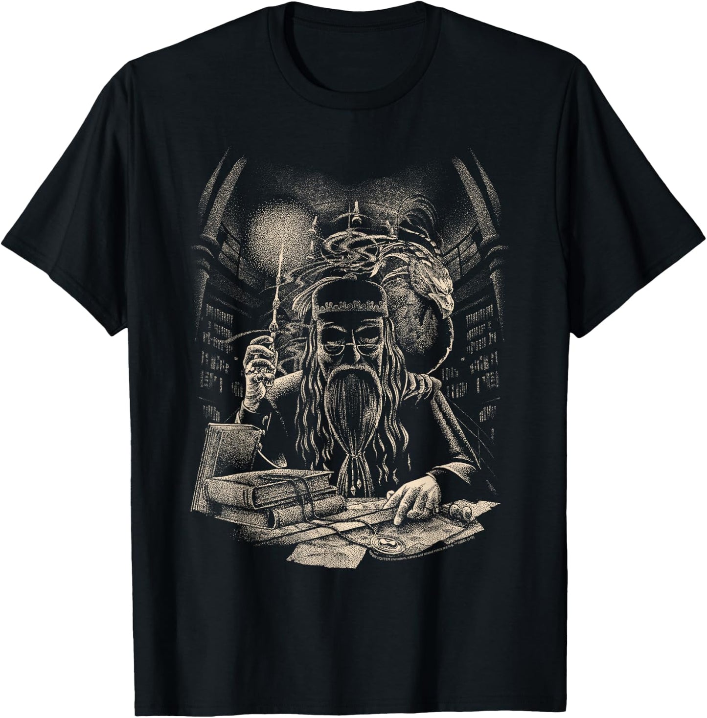 Harry Potter Dumbledore Vintage Sketched Portrait T-Shirt - T-Shirt | Black