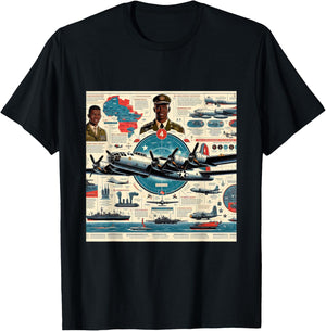 B29 Superfortress WW2 Warplane Airplane Infographics T-Shirt - T-Shirt | Black