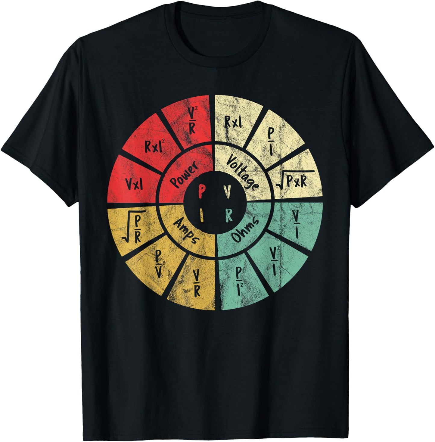 Vintage Ohms Law Diagram Electrical Electronics Engineer T-Shirt - T-Shirt | Black