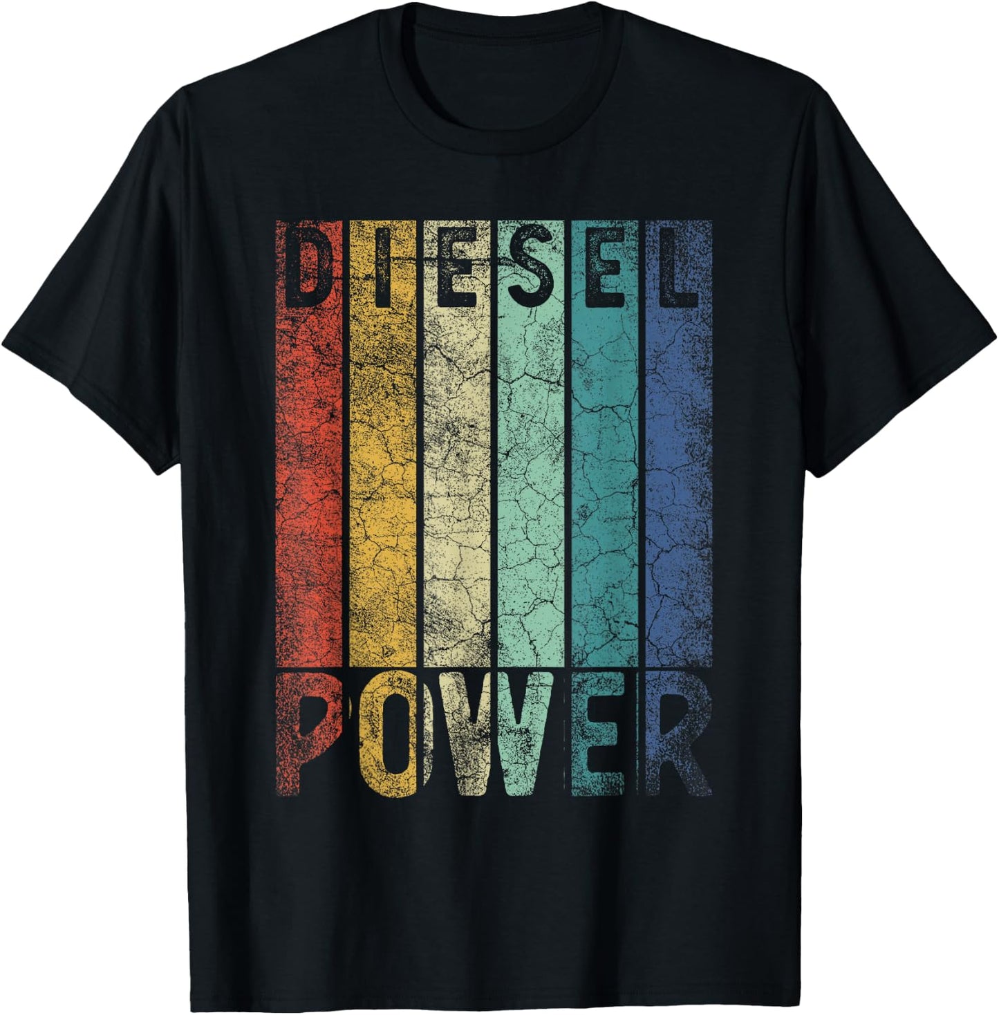 Vintage Diesel Power Funny Gift Car Mechanic Smoke Truck T-Shirt - T-Shirt | Black