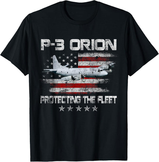 P-3 Orion Sub Hunter ASW Airplane Vintage Veterans Day Gift T-Shirt - T-Shirt | Black