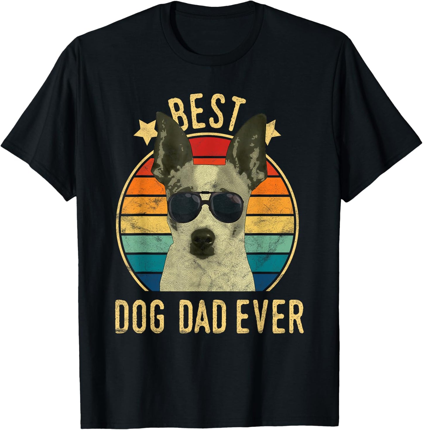 Best Dog Dad Ever Rat Terrier Father's Day Gift T-Shirt - T-Shirt | Black