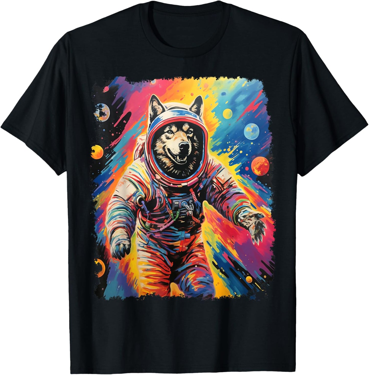 Space Wolf T-Shirt - T-Shirt | Black