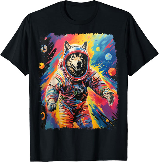 Space Wolf T-Shirt - T-Shirt | Black