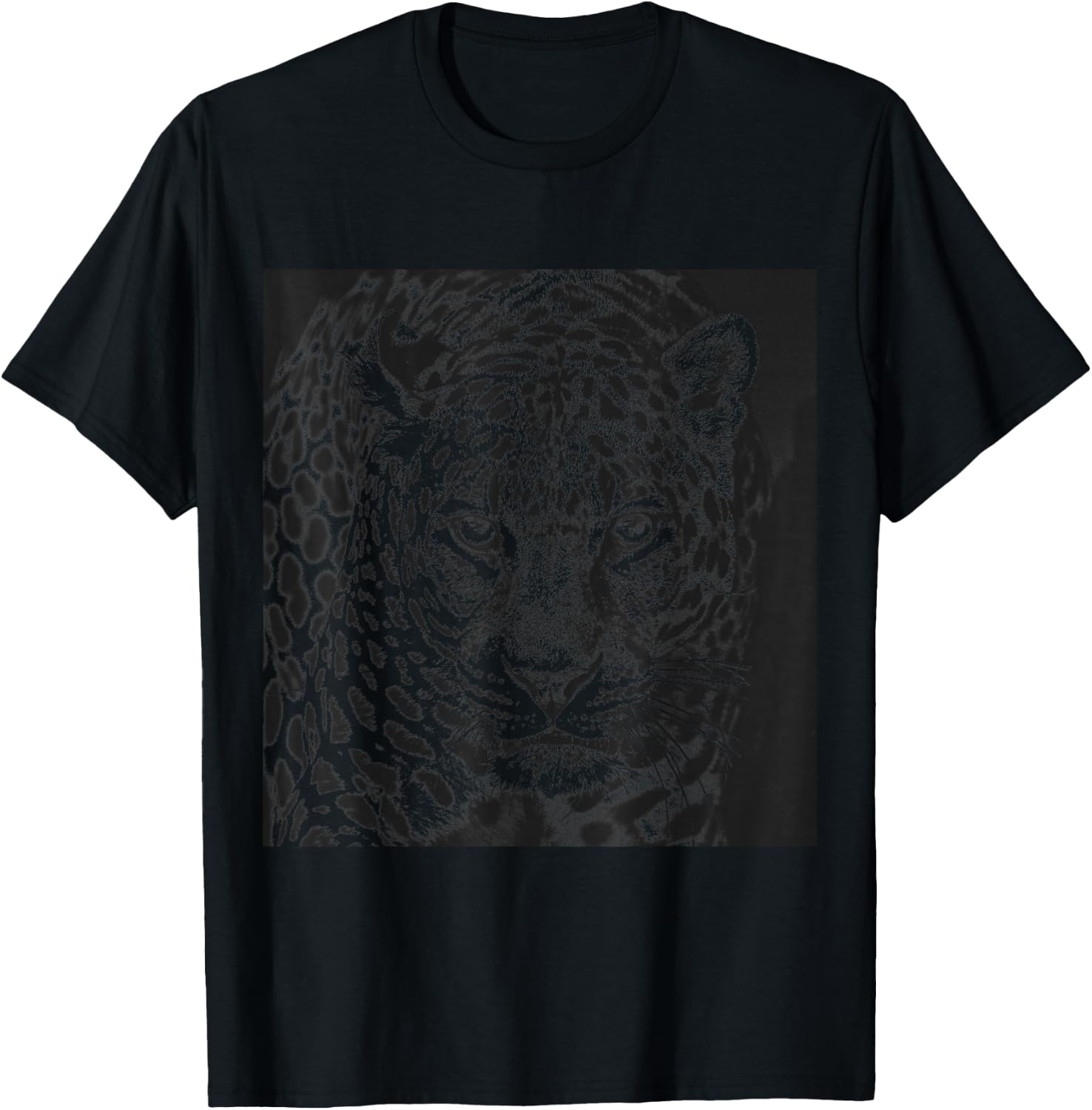 Snow Leopard Cheetah Jaguar Panther Cat Face Black Gift T-Shirt - T-Shirt | Black