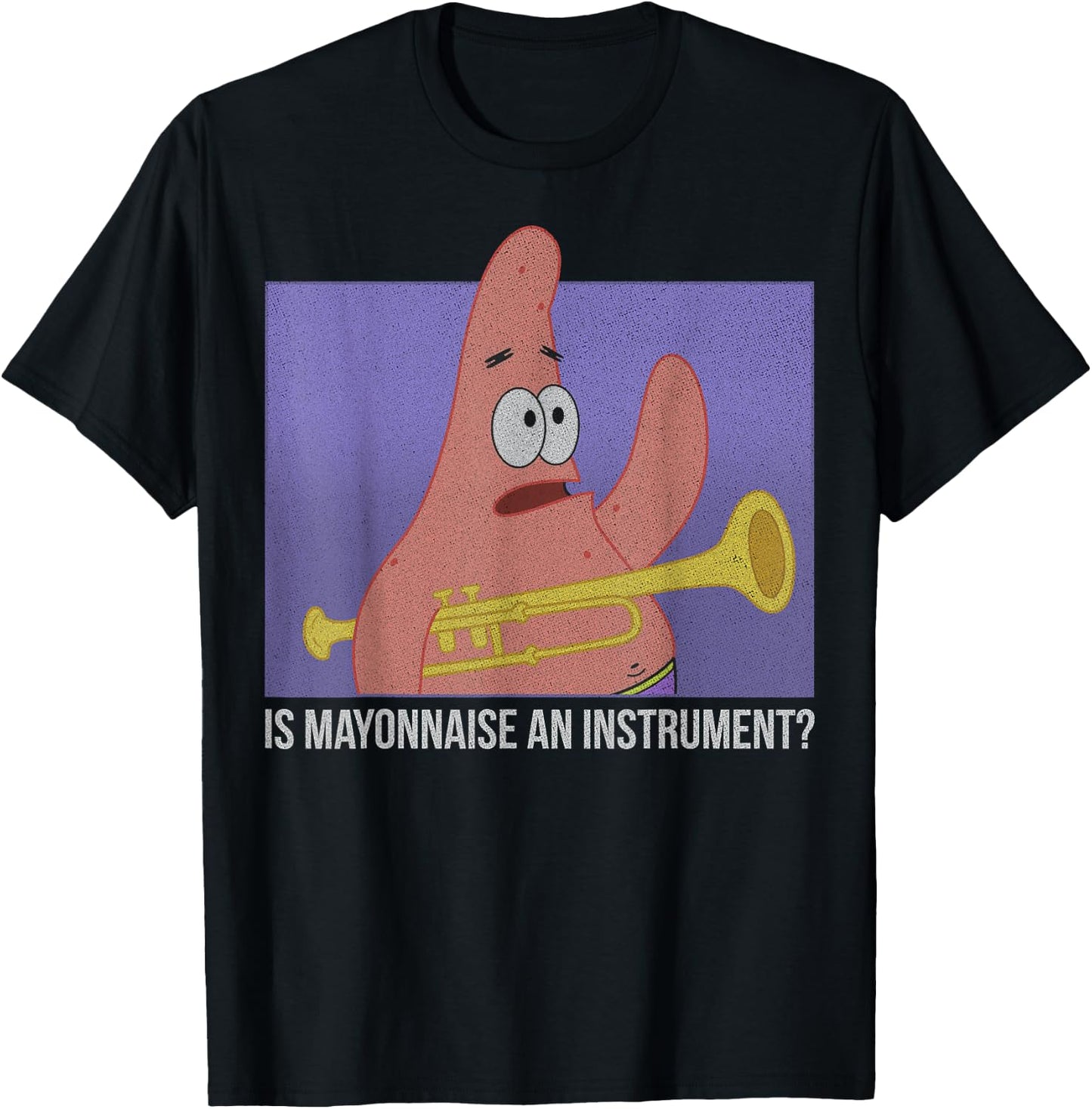 Spongebob Squarepants Patrick is Mayonnaise an Instrument Small T-Shirt - T-Shirt | Black