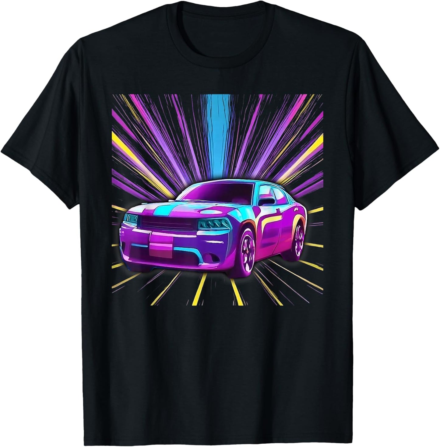 Cool Purple Muscle Car Exotic Race Sports Racing Graphic T-Shirt - T-Shirt | Black