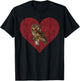 Northern Saw-whet Owl Valentines Day Bird Love Fingerprint T-Shirt - T-Shirt | Black