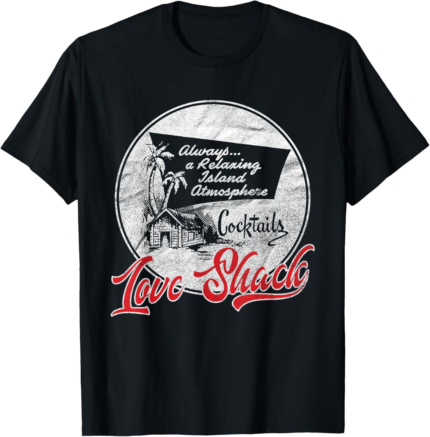 Love Shack | Tiki Bar | Vintage 50s Style T-Shirt - T-Shirt | Black