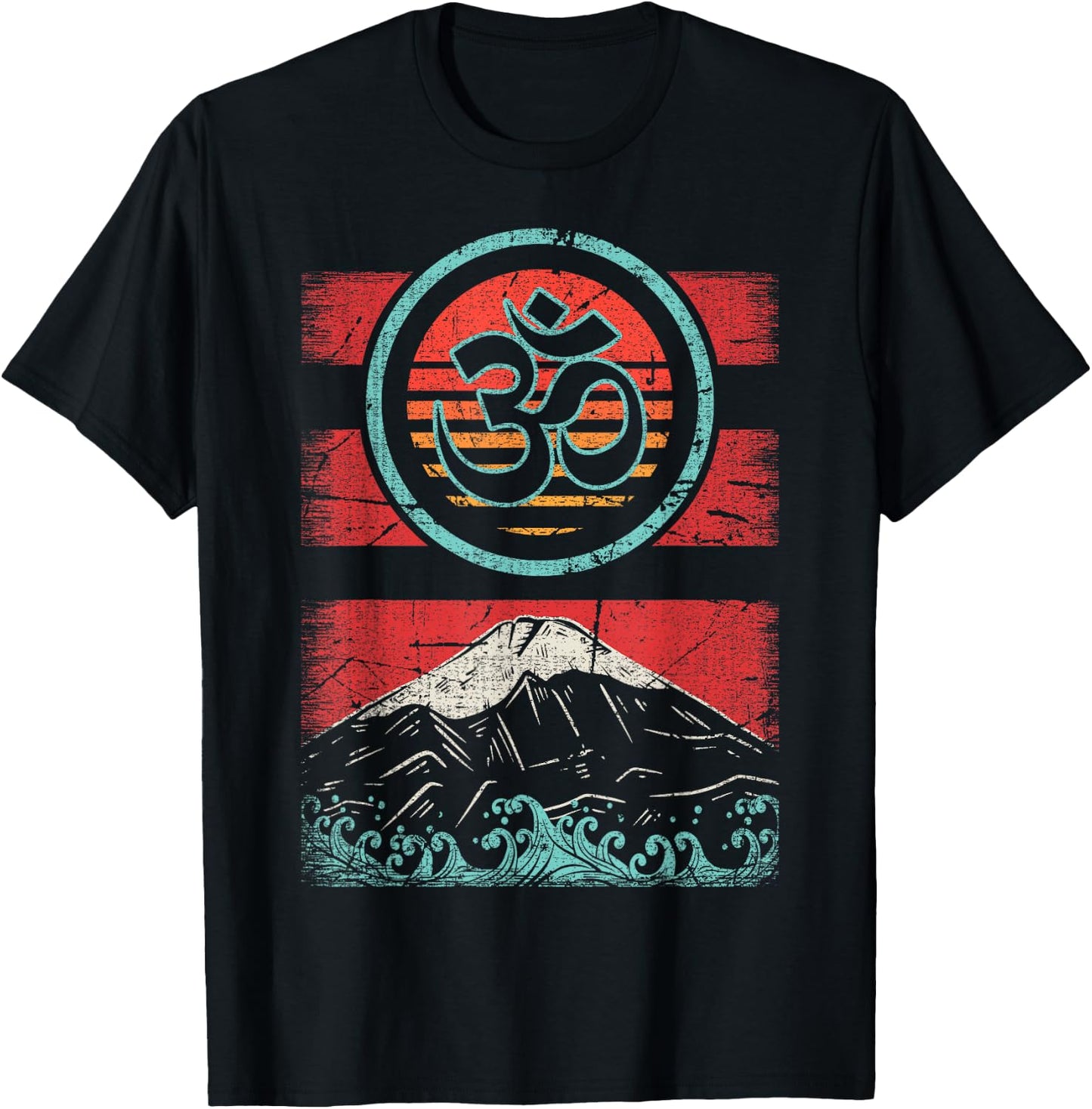 Om Ohm Symbol Retro Vintage 80s Style Meditation Yoga Gift T-Shirt - T-Shirt | Black