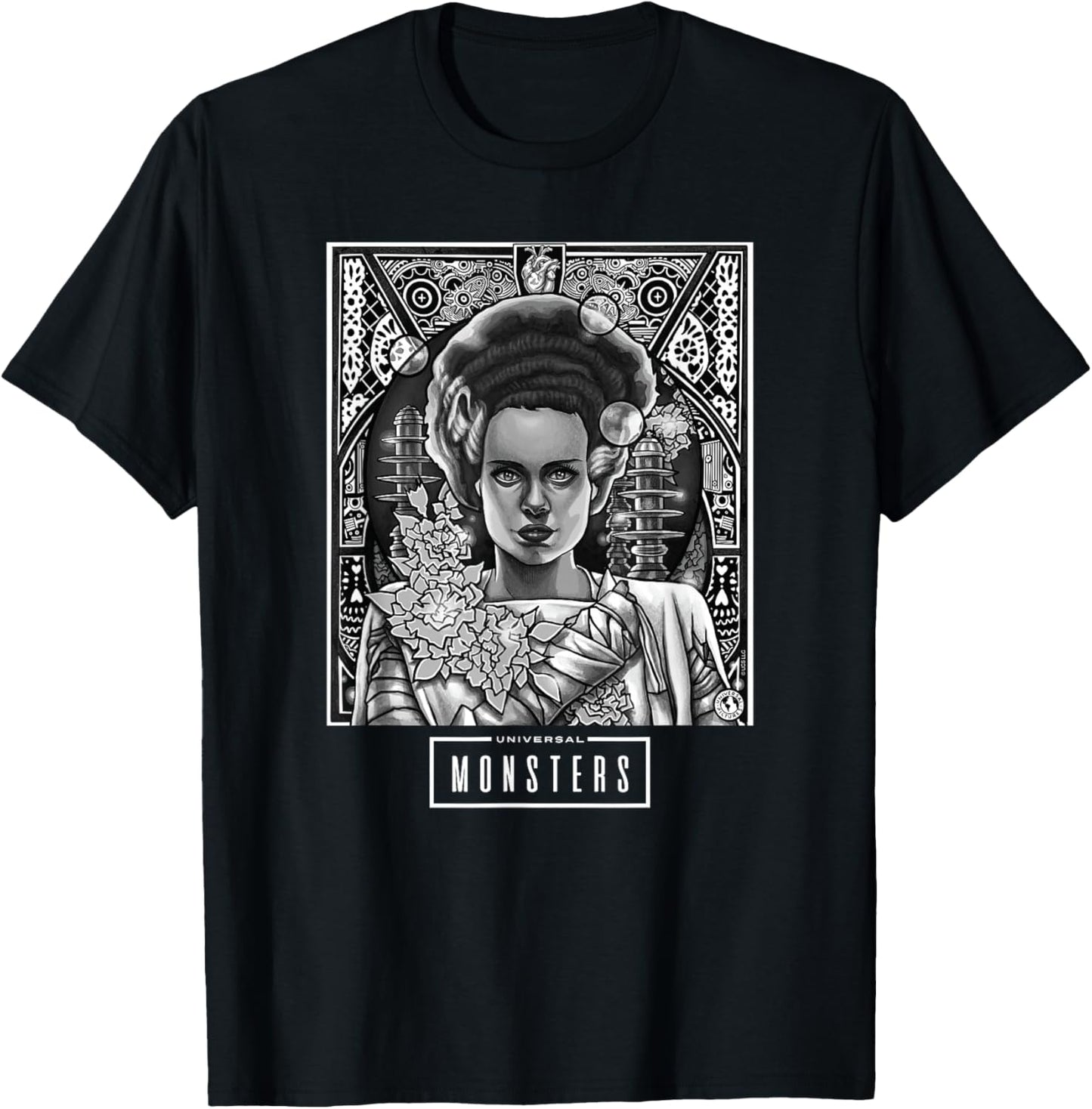 Universal Monsters Bride of Frankenstein Ofrenda T-Shirt - T-Shirt | Black