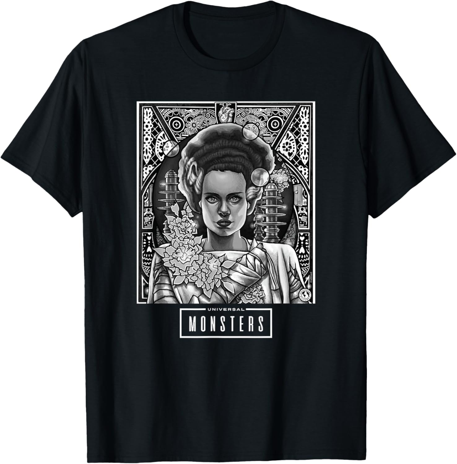 Universal Monsters Bride of Frankenstein Ofrenda T-Shirt - T-Shirt | Black
