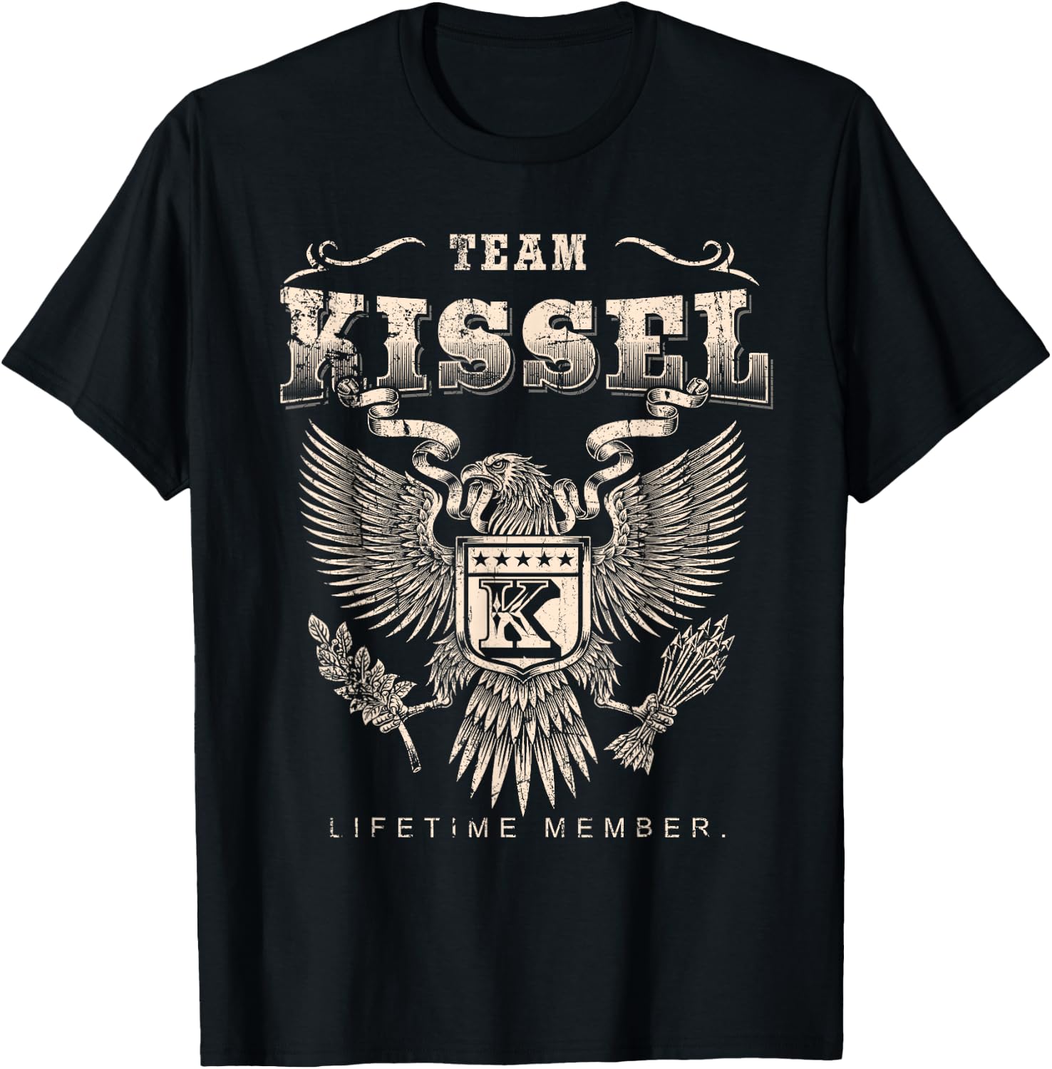 Team KISSEL Lifetime Member Last Name T-Shirt - T-Shirt | Black