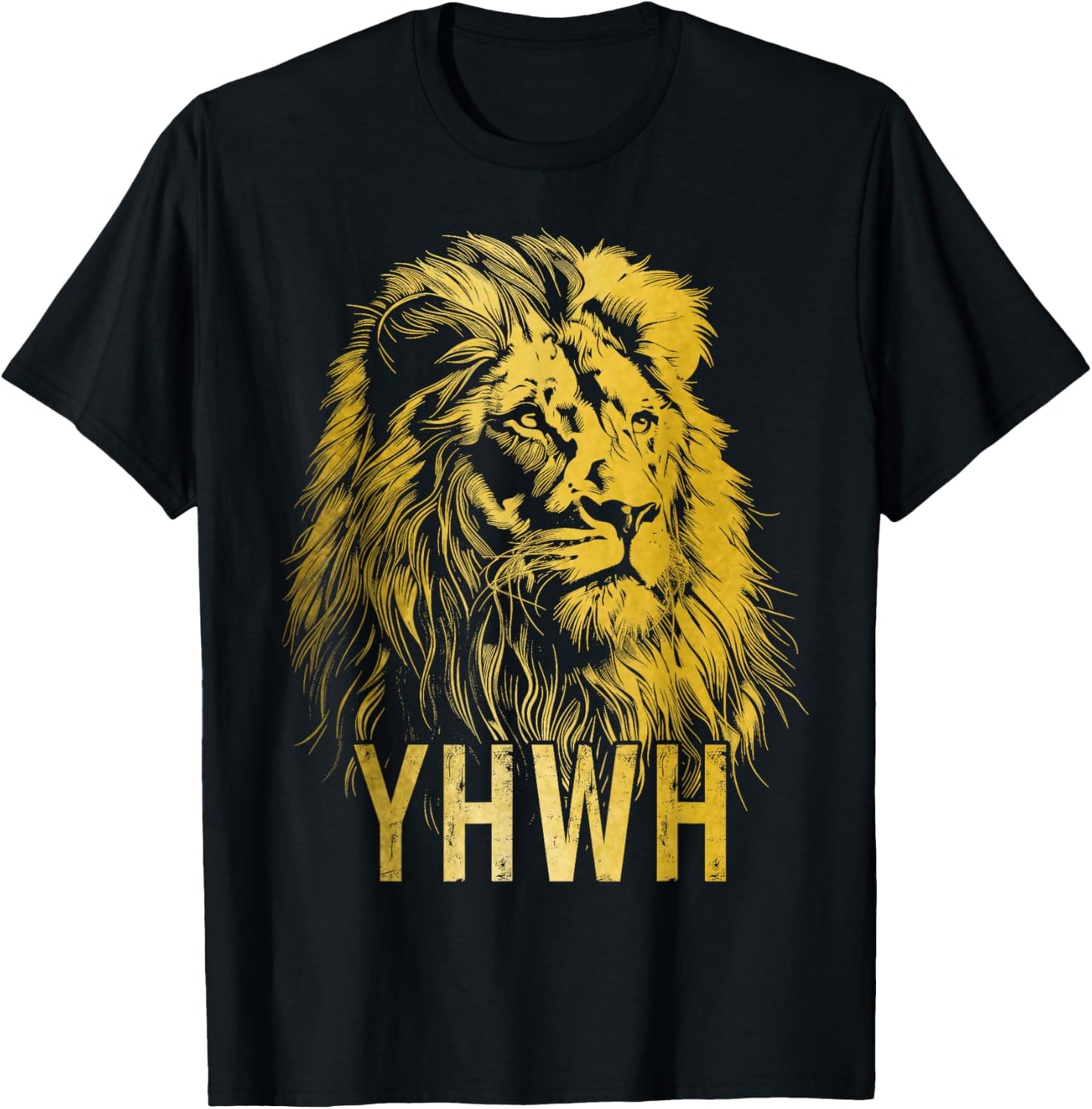 YHWH Hebrew Israelite Lion Of Judah Tribe Jew Jewish Yahweh T-Shirt - T-Shirt | Black