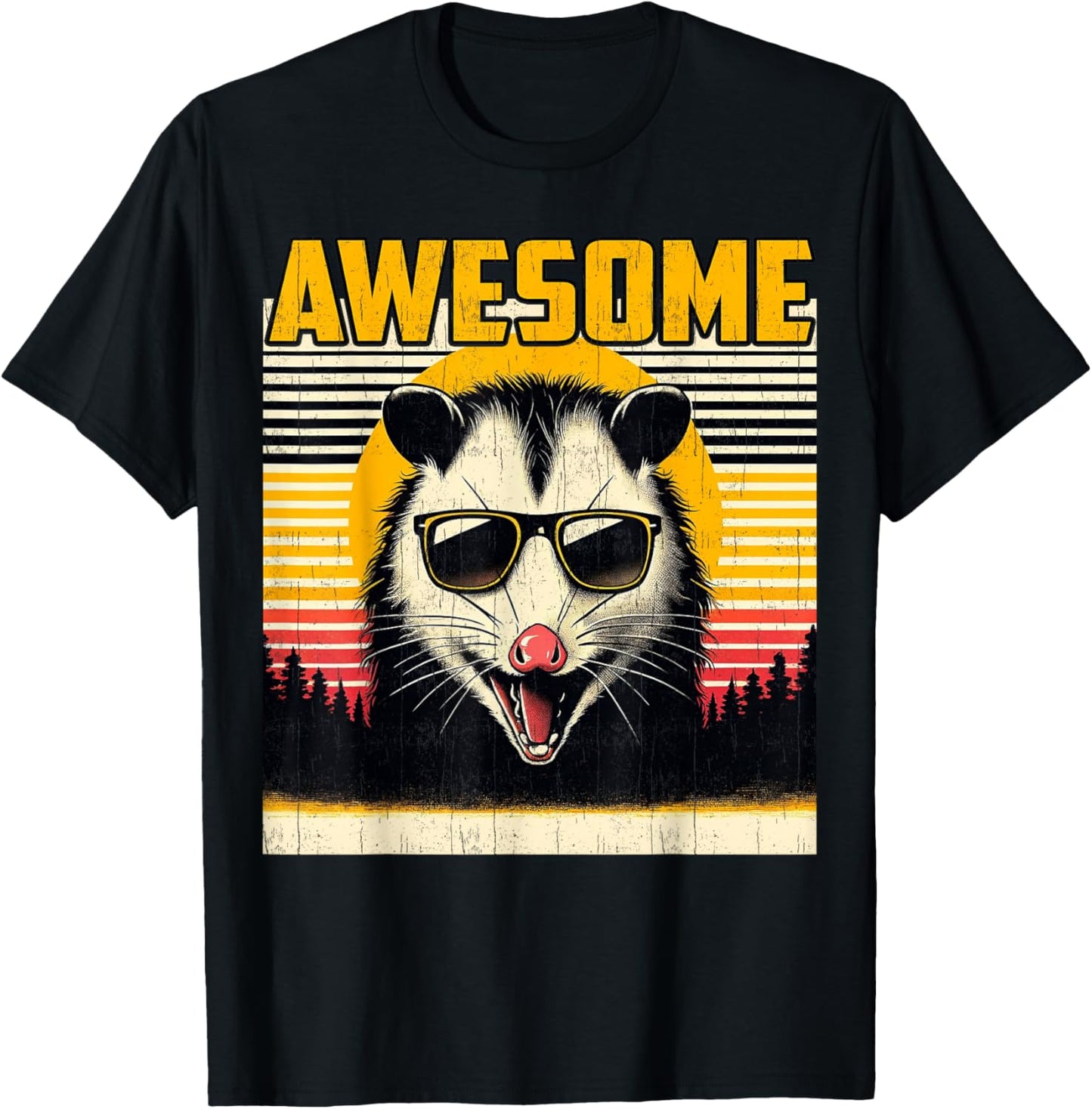 Men Possum Opossum Funny Trash Animal Vintage Lover Awesome T-Shirt - T-Shirt | Black