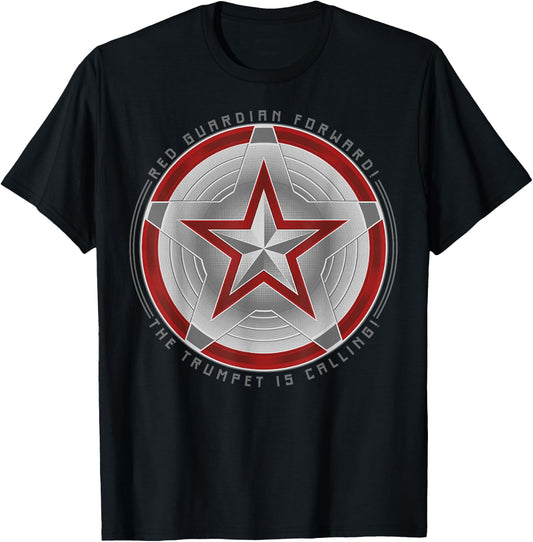 Marvel Black Widow Red Guardian Forward Shield T-Shirt - T-Shirt | Black