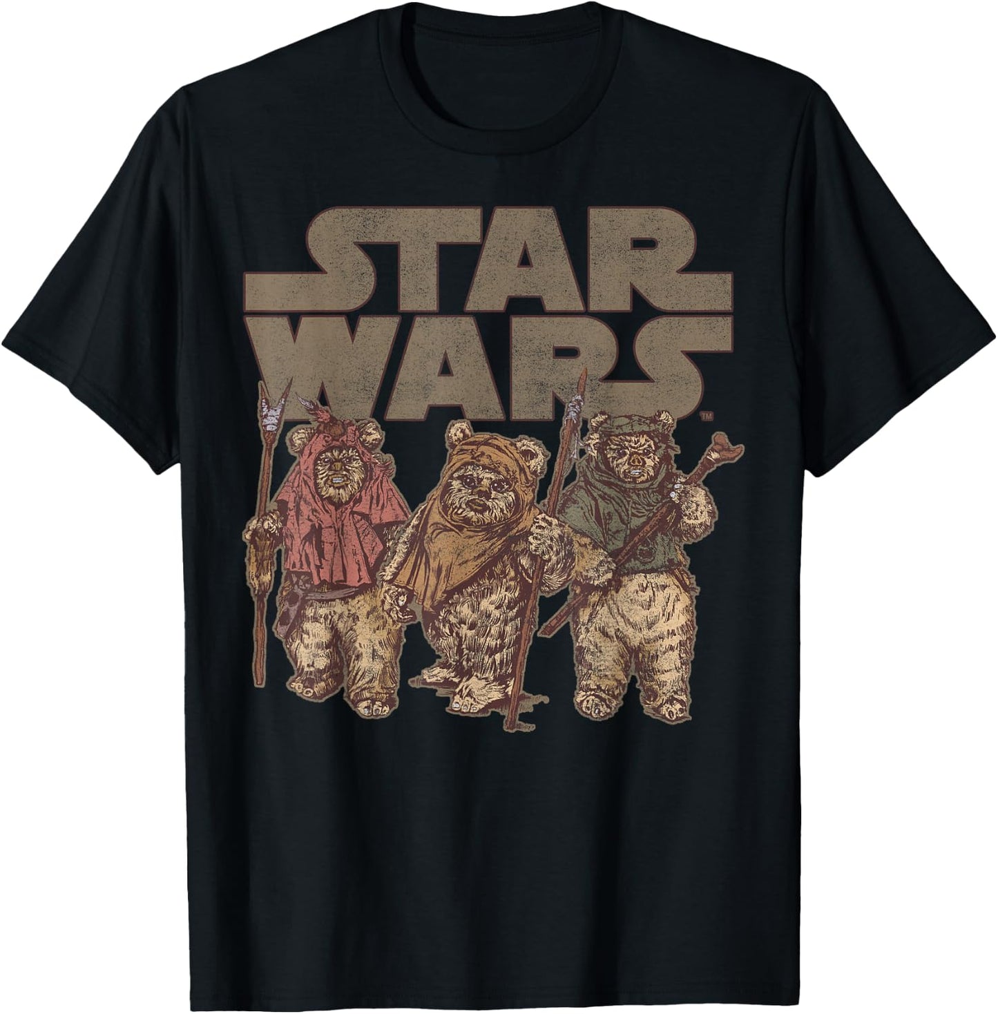 Star Wars Ewok Group Shot Logo T-Shirt - T-Shirt | Black