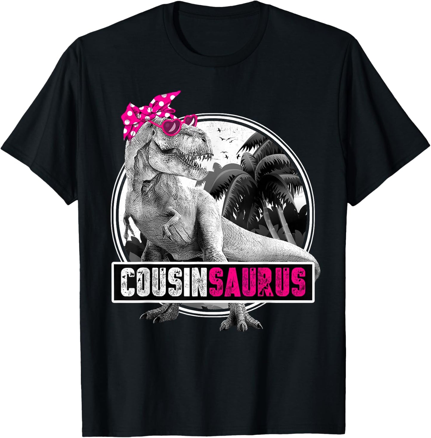 Dinosaur Family Dinosaurier - Women, Dinosaur Fans - Black - - Short Sleeve - Small - Classic Fit - Cotton 60%, Polyester 40% T-Shirt - T-Shirt | Black