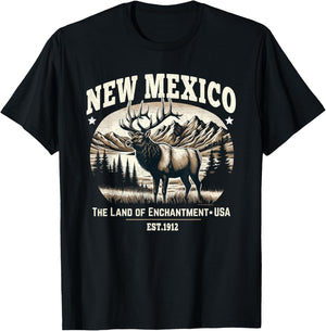 New Mexico Rocky Mountain Elk, Land of Enchantment T-Shirt - T-Shirt | Black