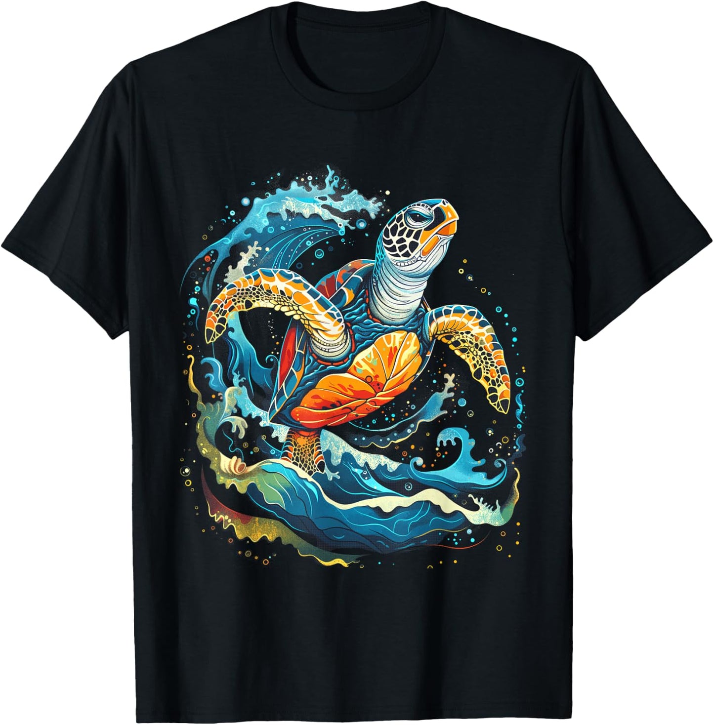 Sea Turtle Beach Lover Ocean Animal Graphic Novelty T-Shirt - T-Shirt | Black
