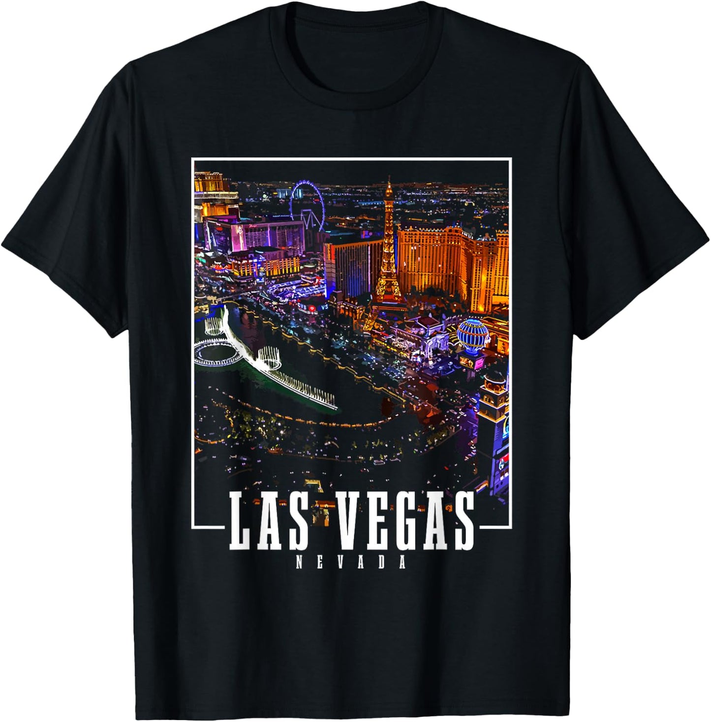 Las Vegas Nevada Skyline USA Souvenir T-Shirt - T-Shirt | Black