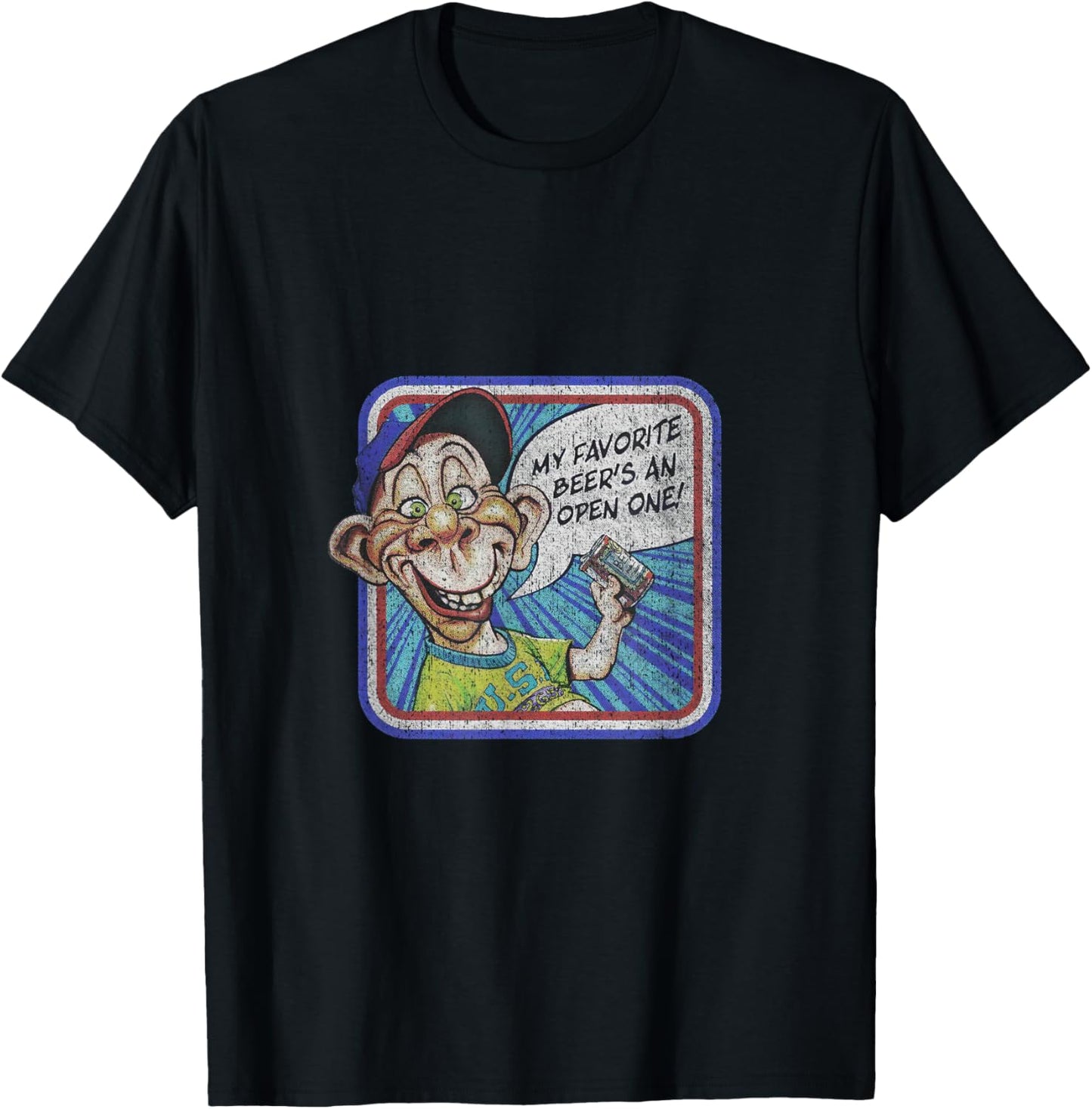 Jeff Dunham Bubba J Retro Washed Black Cartoon , Adult, , Short Sleeve, Small T-Shirt - T-Shirt | Black