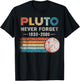 Never Forget Pluto Shirt Vintage Retro Funny Space Science T-Shirt - T-Shirt | Black