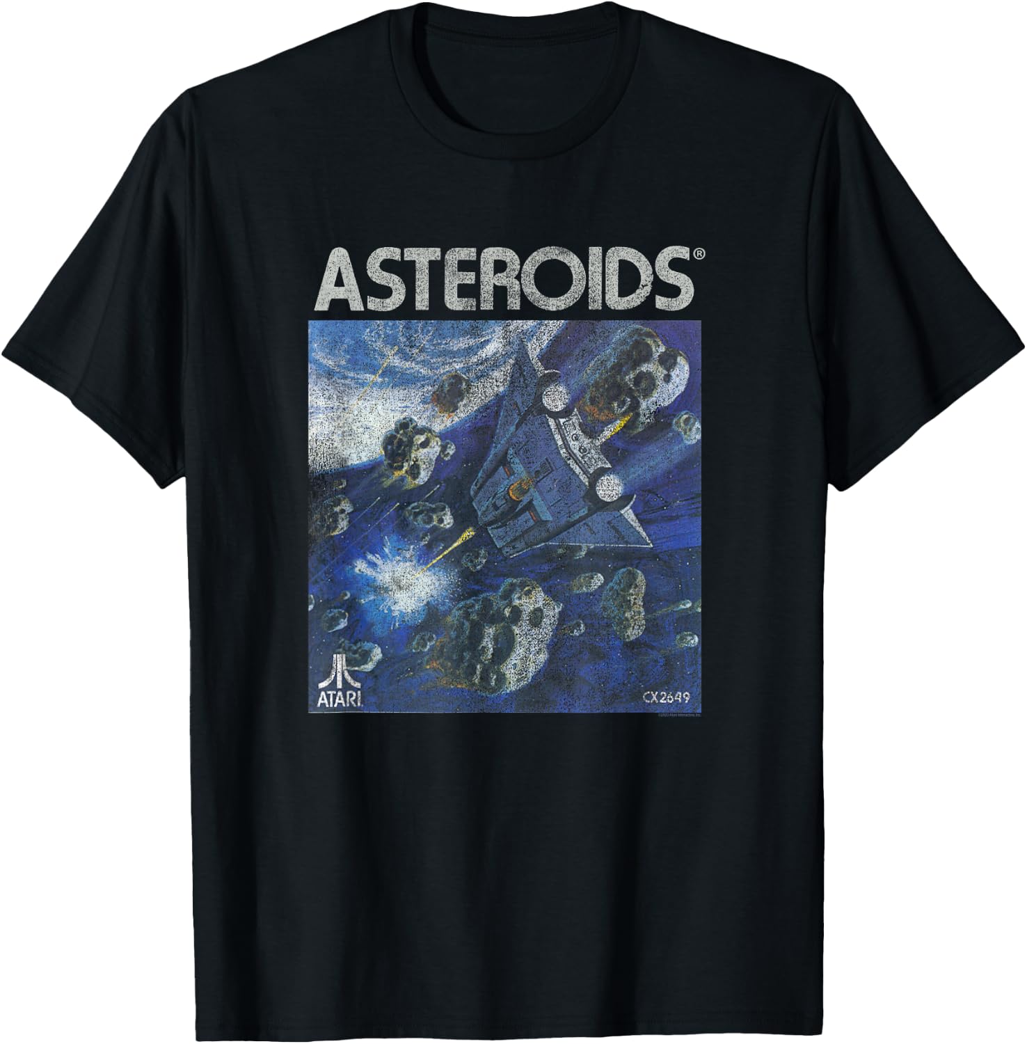 Atari Asteroids Box Art Vintage Retro Video Game T-Shirt - T-Shirt | Black