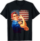 Rosie The Riveter American Flag Rosie The Riveter T-Shirt - T-Shirt | Black