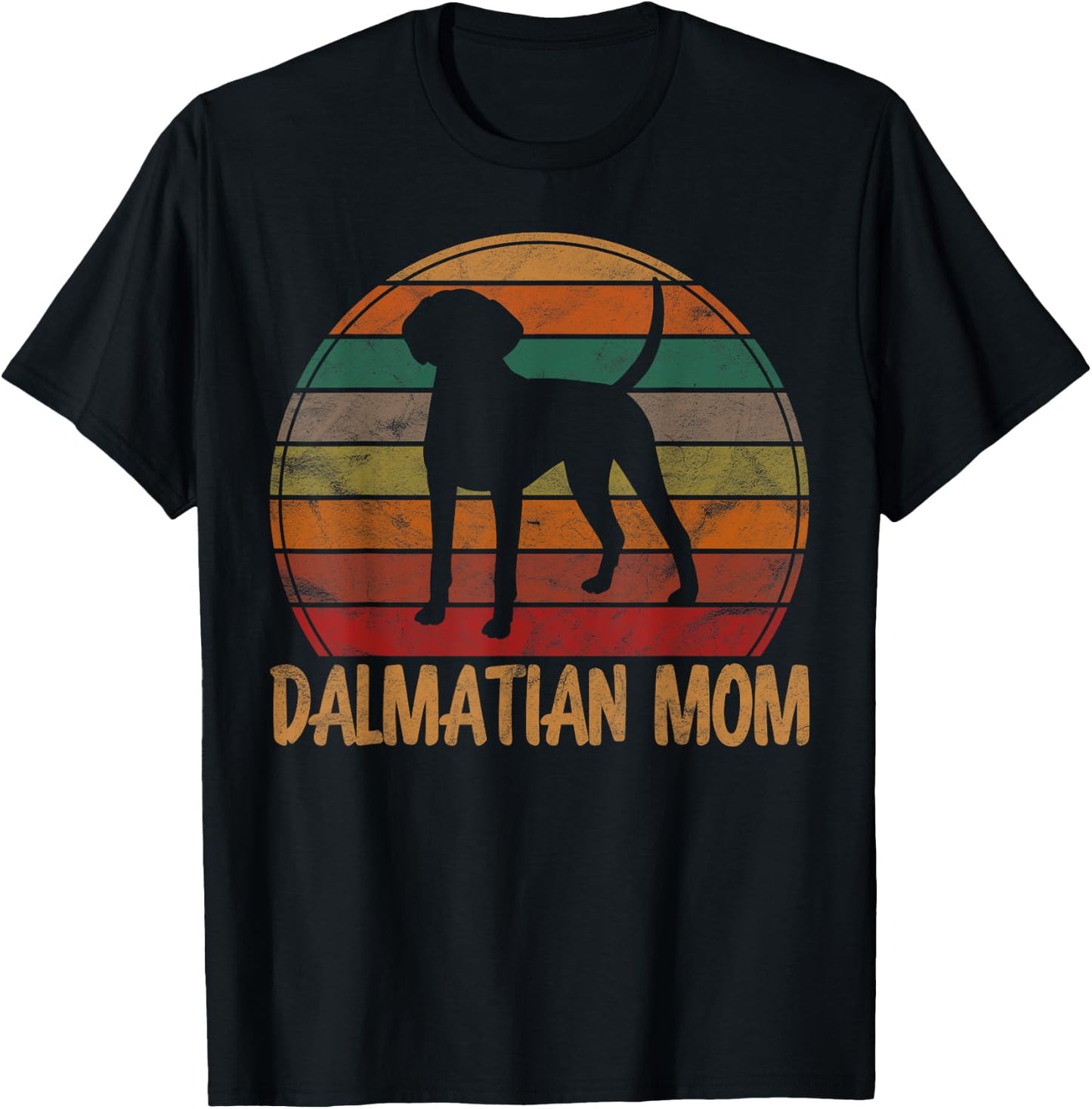 Retro Dalmatian Mom Gift Firehouse Dog Owner Mother Pet Mama Women Girls Kids T-Shirt - T-Shirt | Black