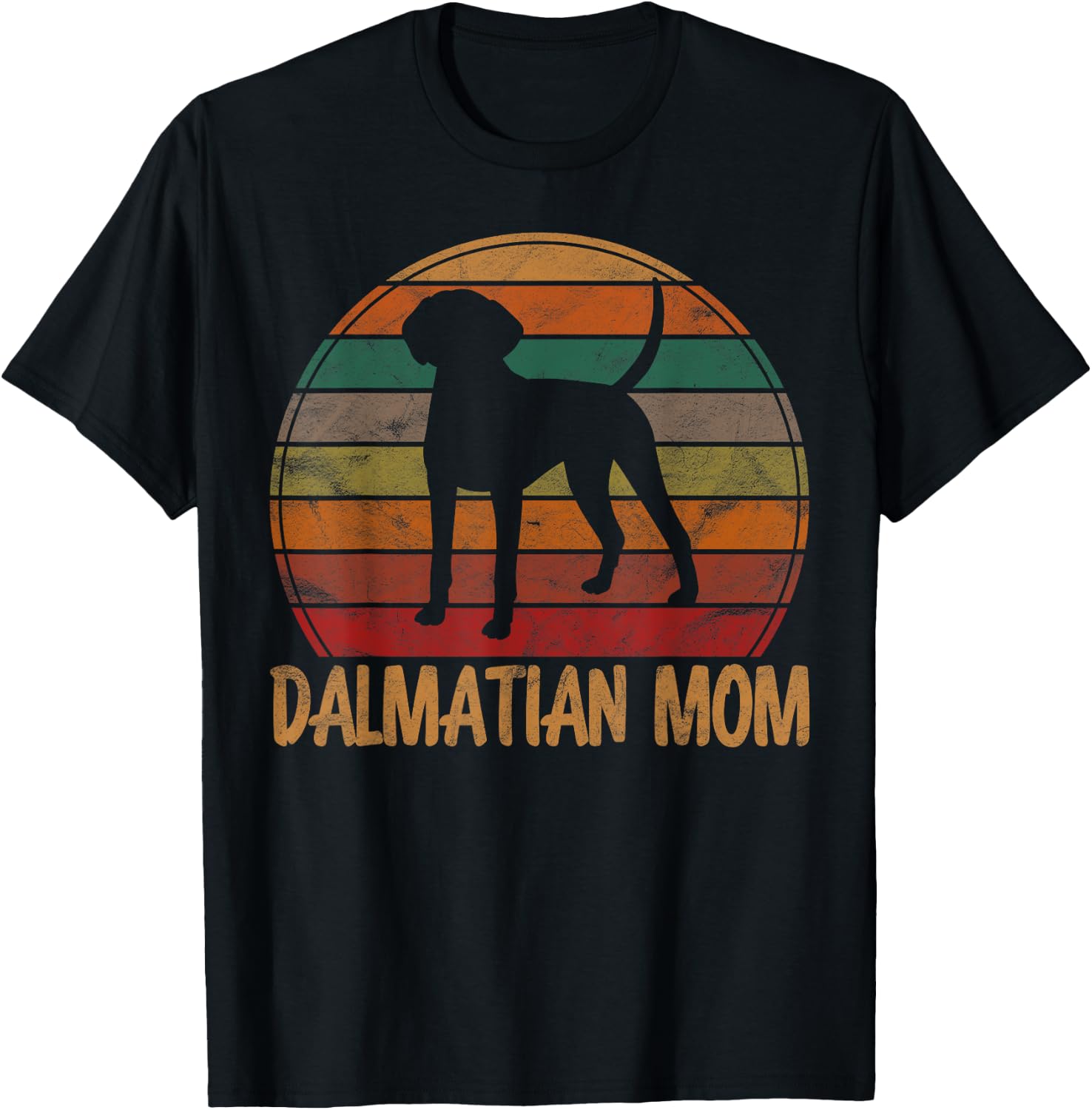 Retro Dalmatian Mom Gift Firehouse Dog Owner Mother Pet Mama Women Girls Kids T-Shirt - T-Shirt | Black