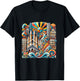 Barcelona-Inspired Abstract Art Design T-Shirt - T-Shirt | Black
