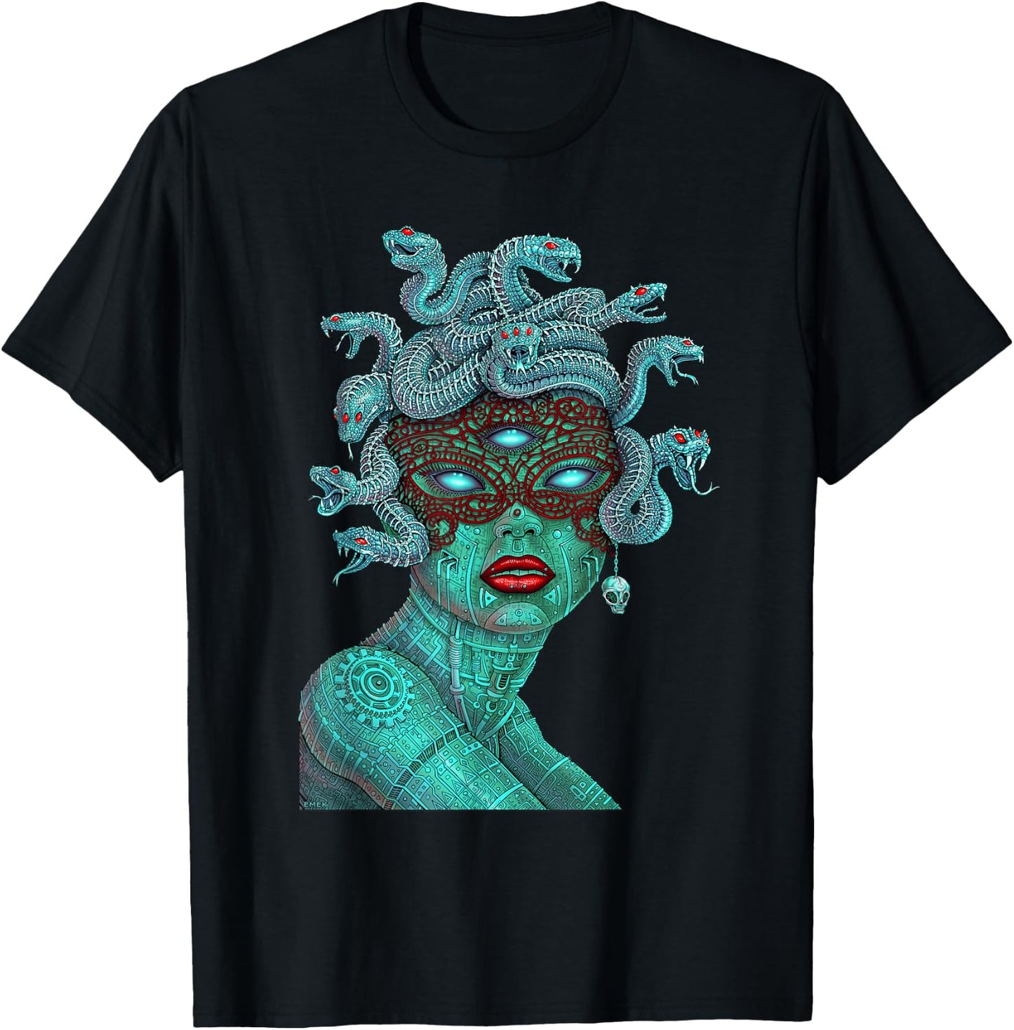 Alien Medusa - by Emek Artman T-Shirt - T-Shirt | Black
