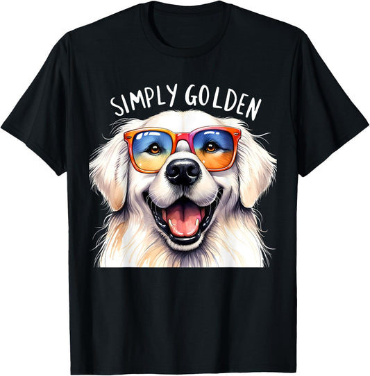 Simply Golden Retriever Mom Women Men Funny Dog Puppy Love T-Shirt - T-Shirt | Black