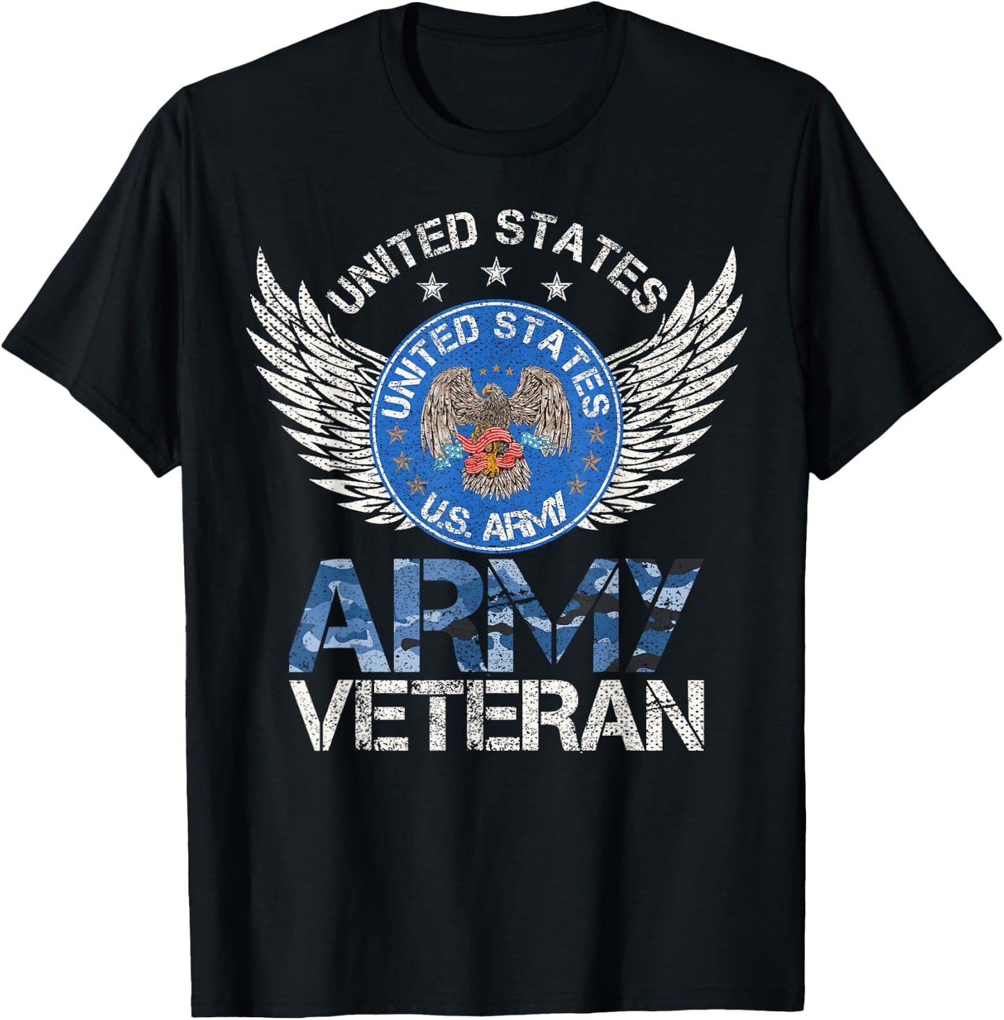 Vintage United States Army Veteran Gift U.S Military Veteran T-Shirt - T-Shirt | Black