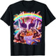 Laser Pizza Cat On Llama, Lazer Kitty Cats In Rainbow Space T-Shirt - T-Shirt | Black