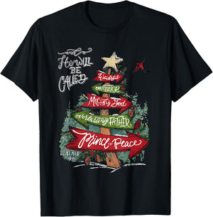 Isaiah 9:6 And He Will Be Called Jesus Christmas Christian T-Shirt - T-Shirt | Black