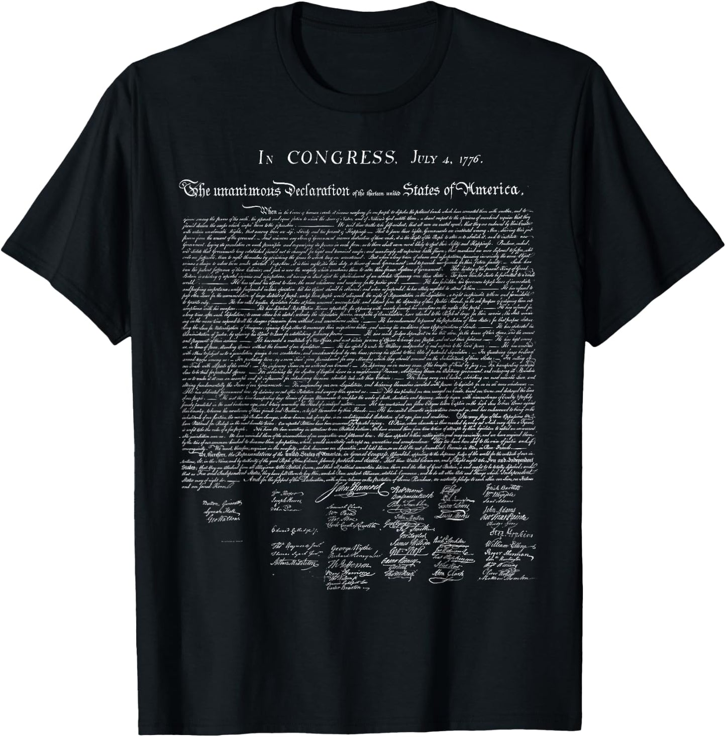USA Declaration of Independence American T-Shirt - T-Shirt | Black