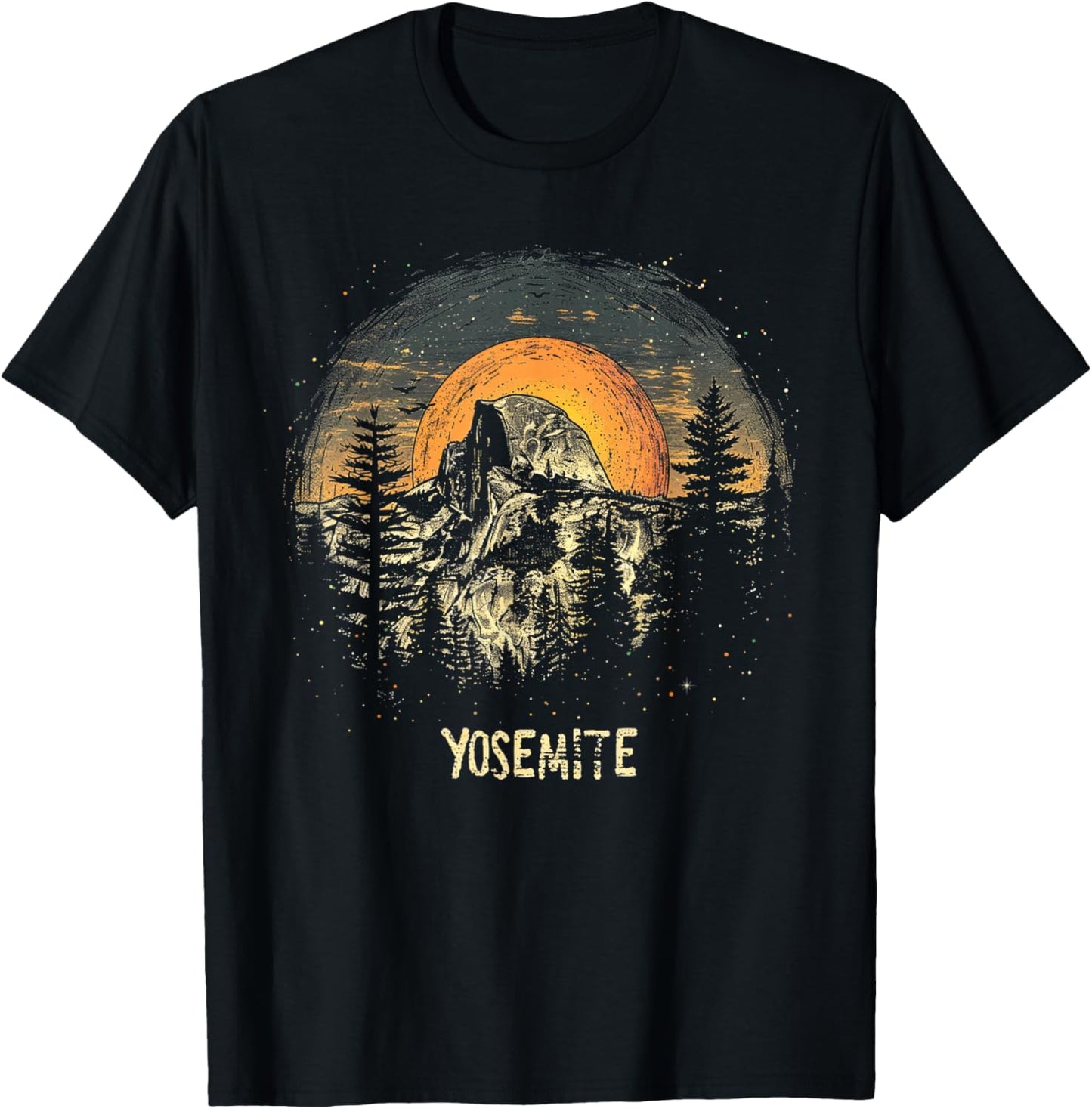 Yosemite - US National Park Vintage Men Women Kids Retro T-Shirt - T-Shirt | Black