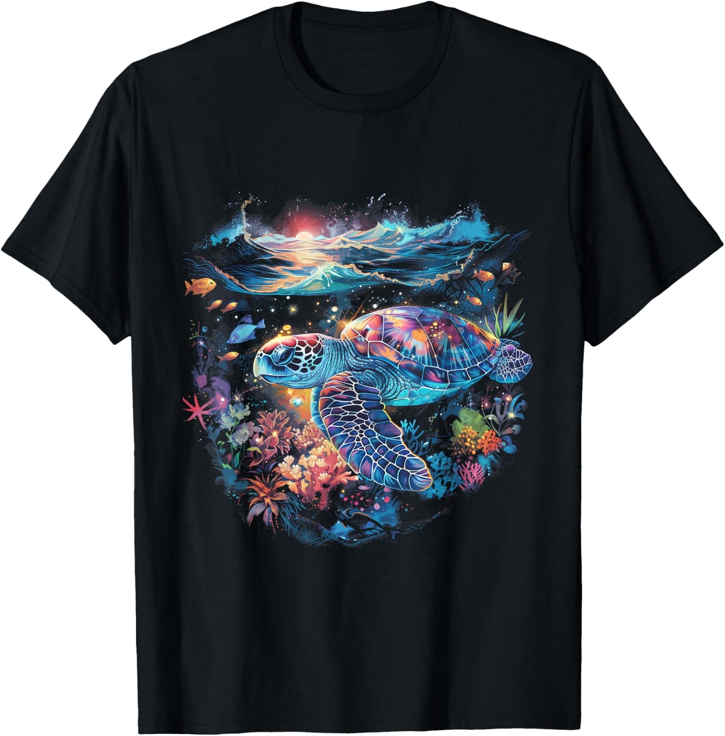 Sea Turtle Beach Lover Ocean Animal Graphic Novelty T-Shirt - T-Shirt | Black