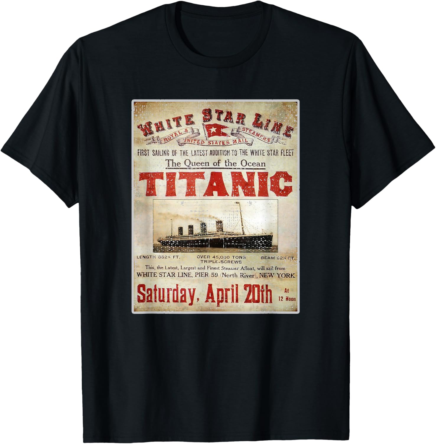 Vintage Titanic Swim Team 1912 Gifts Swimming Cruise Lovers T-Shirt - T-Shirt | Black