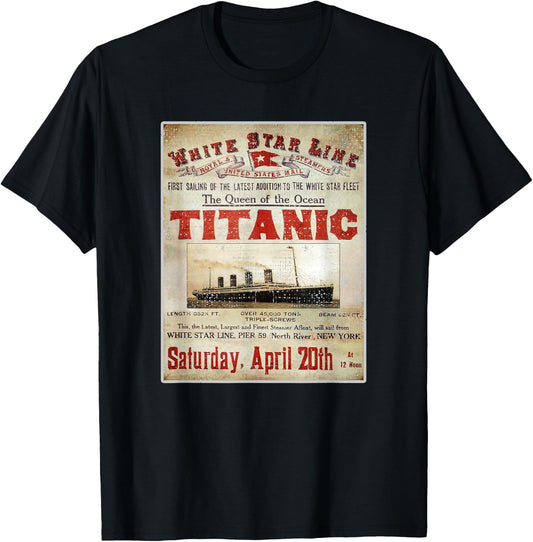 Vintage Titanic Swim Team 1912 Gifts Swimming Cruise Lovers T-Shirt - T-Shirt | Black