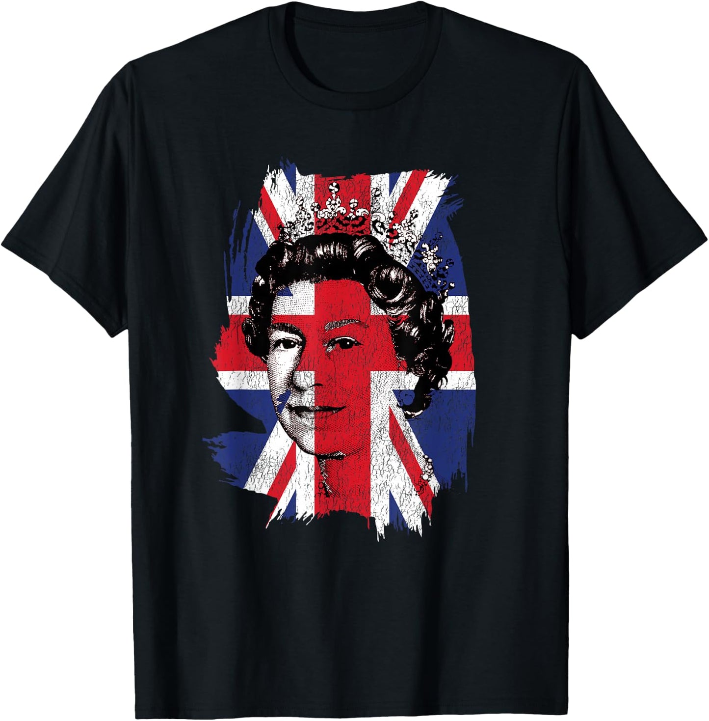 Elizabeth Queen of England Union Jack Flag Queen of England T-Shirt - T-Shirt | Black